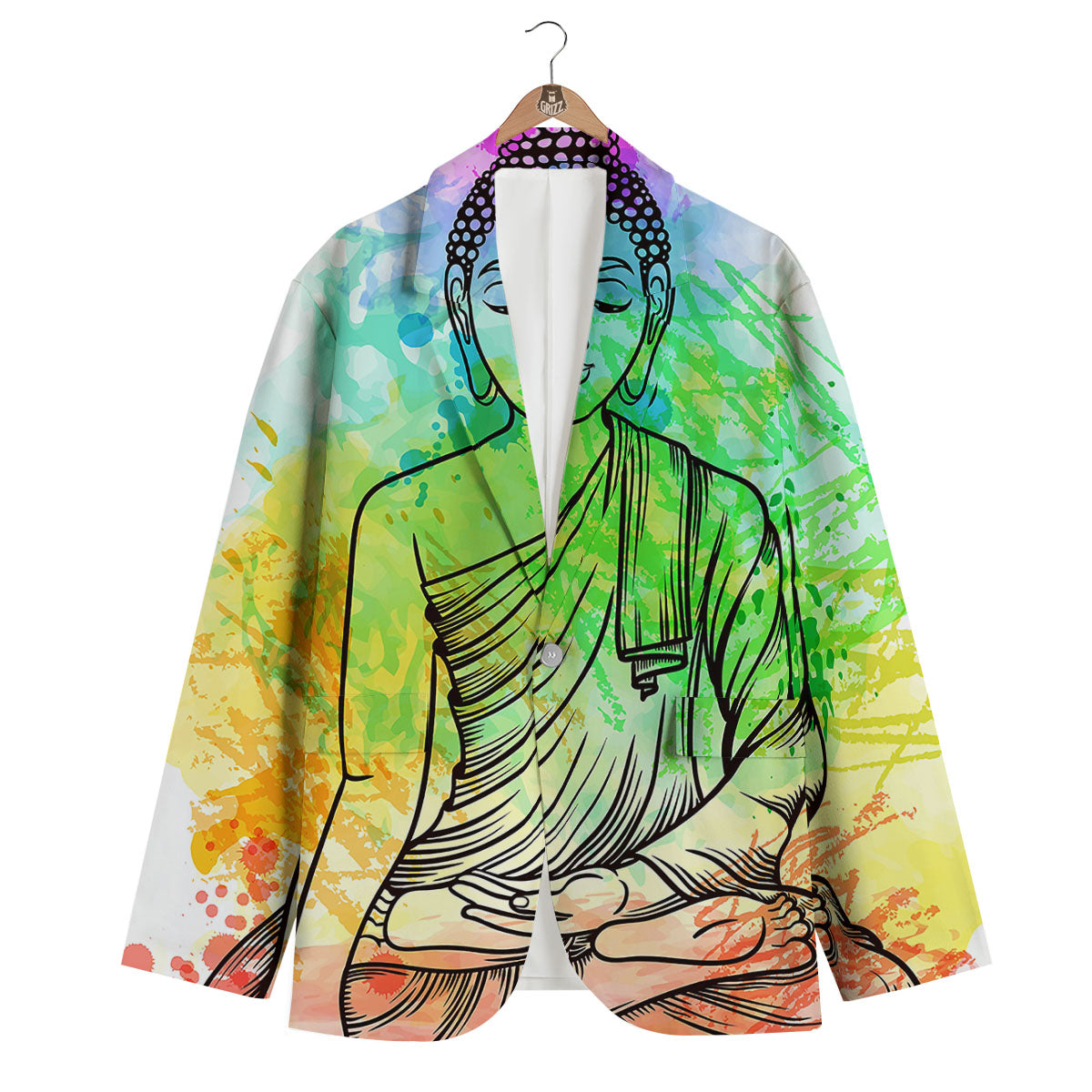 Buddha Reggae Print Men's Blazer-grizzshop