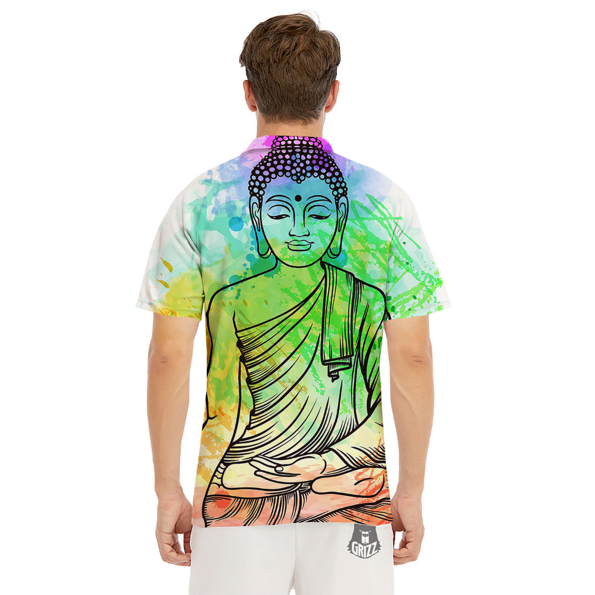 Buddha Reggae Print Men's Golf Shirts-grizzshop