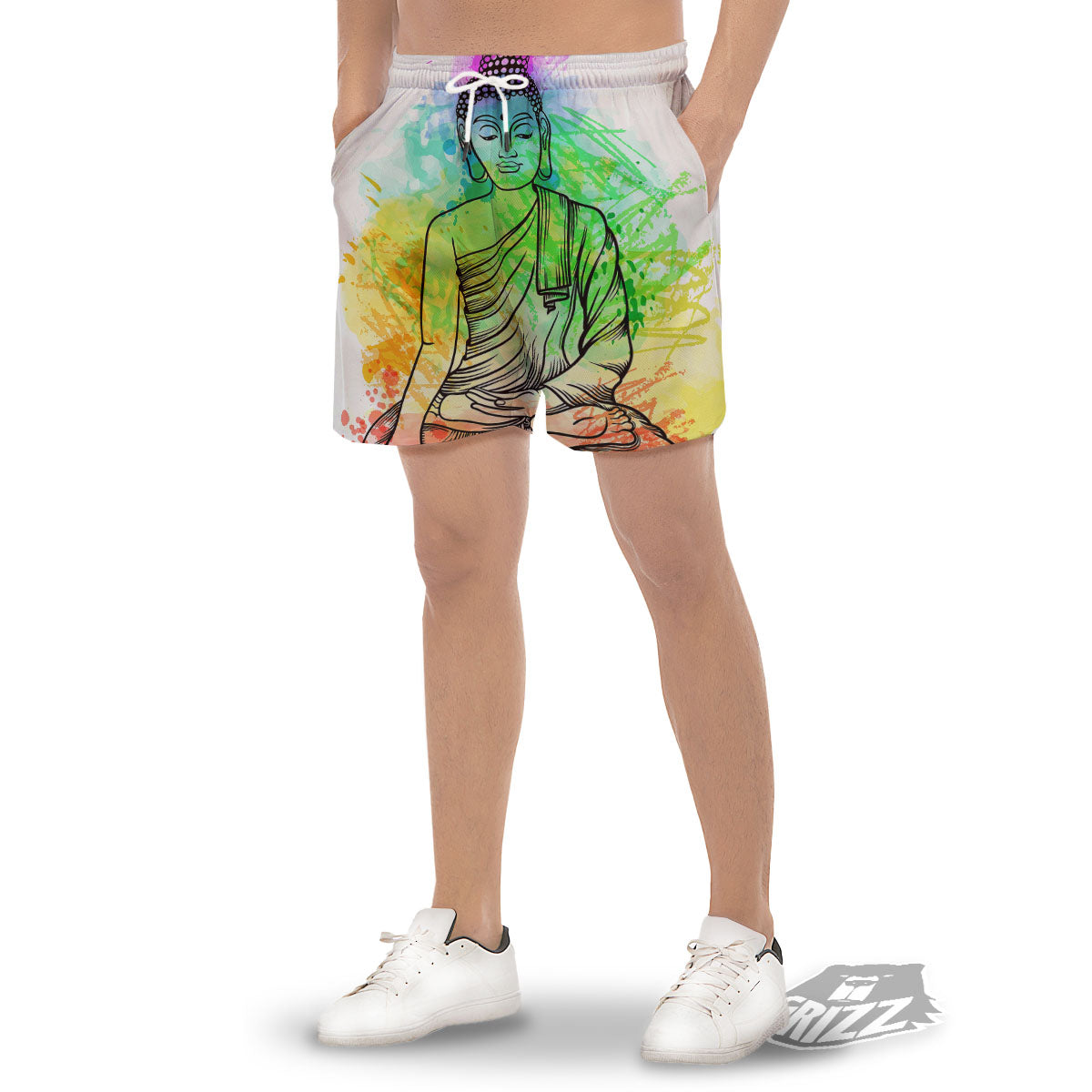 Buddha Reggae Print Men's Gym Shorts-grizzshop