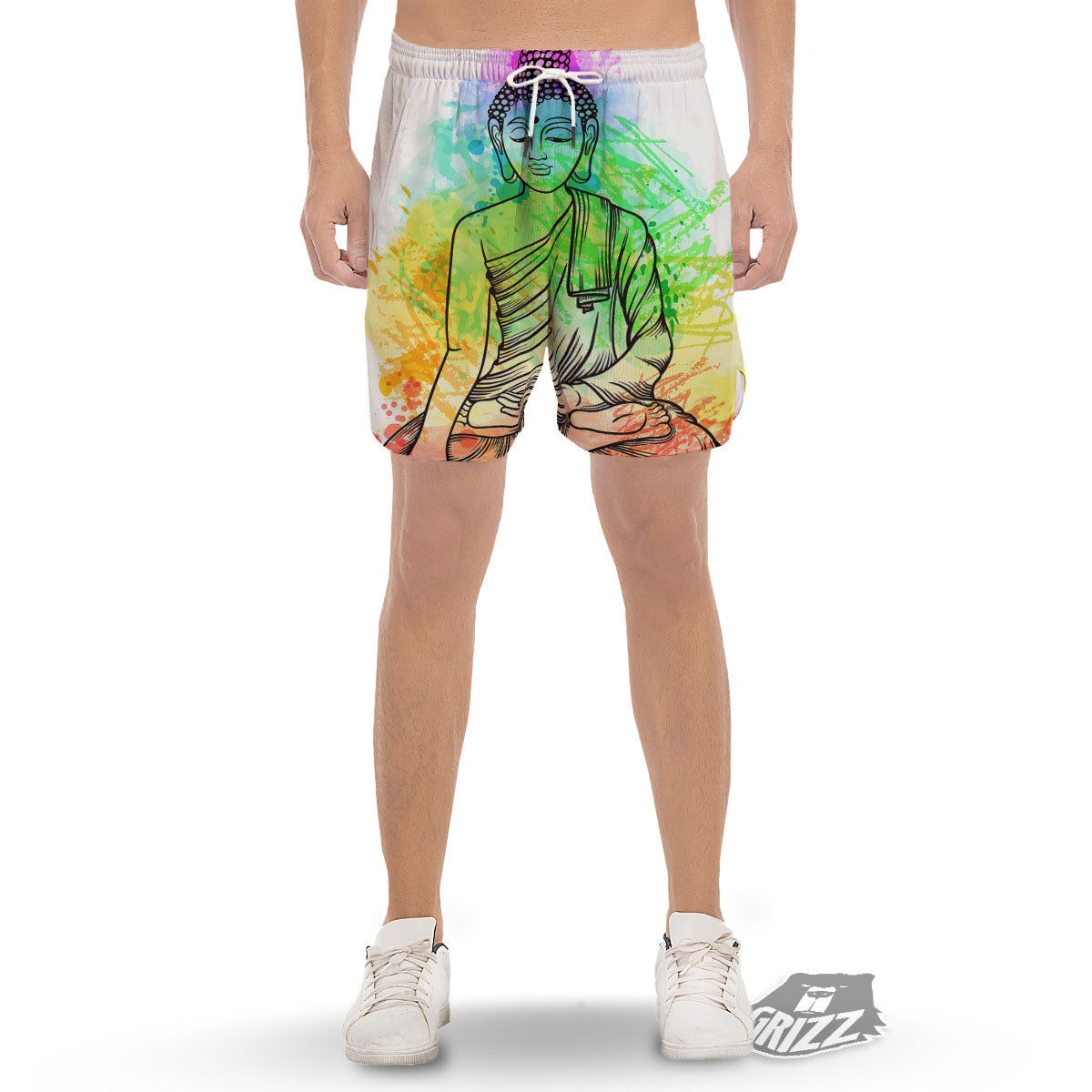 Buddha Reggae Print Men's Gym Shorts-grizzshop