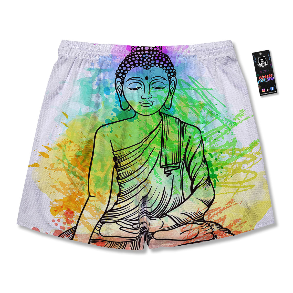 Buddha Reggae Print Men's Running Shorts-grizzshop