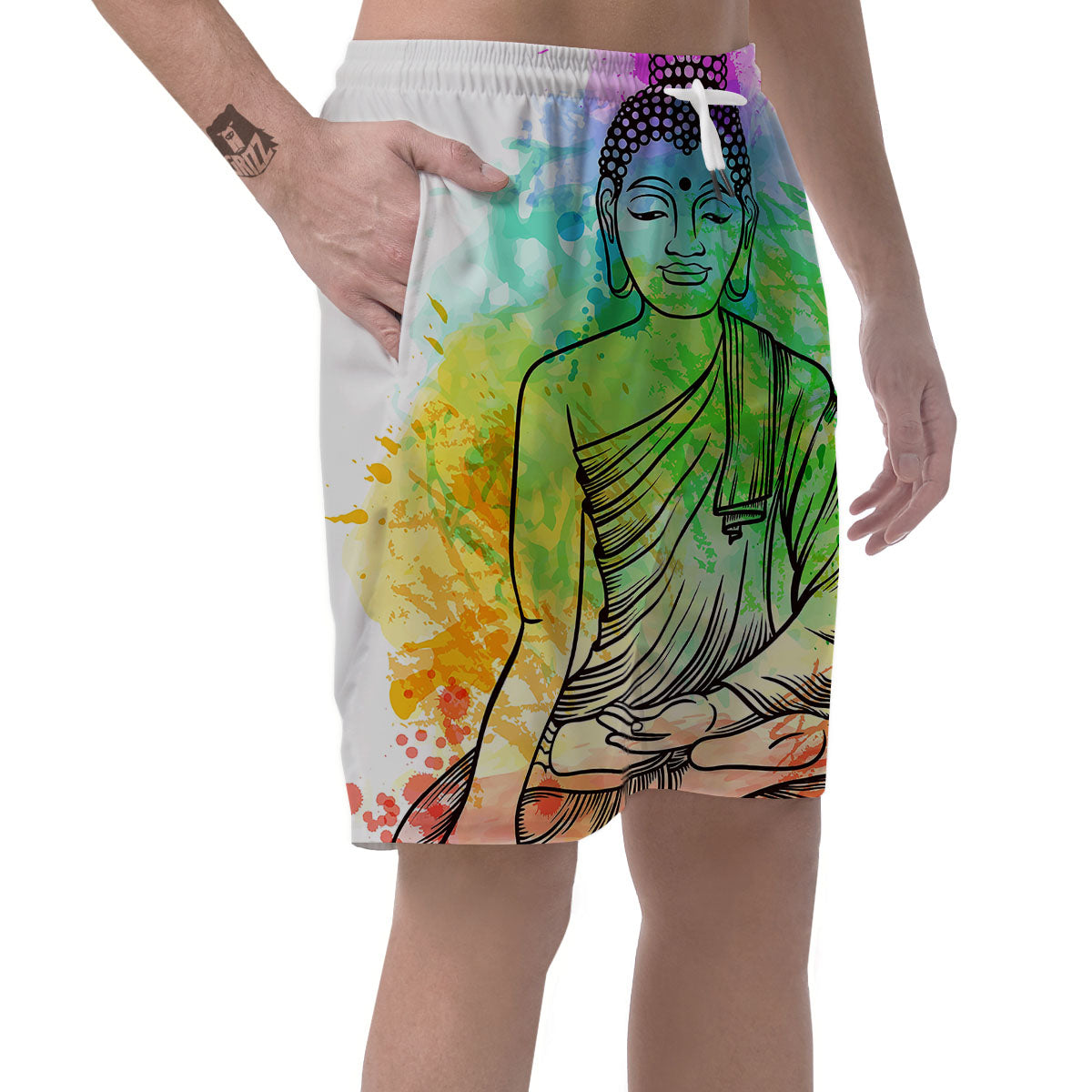 Buddha Reggae Print Men's Shorts-grizzshop