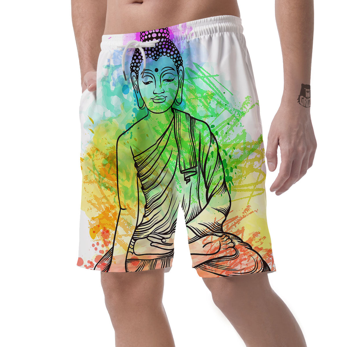 Buddha Reggae Print Men's Shorts-grizzshop