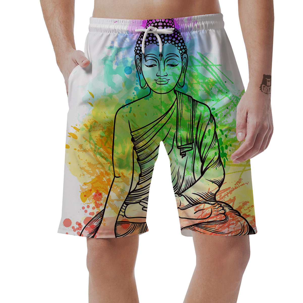 Buddha Reggae Print Men's Shorts-grizzshop