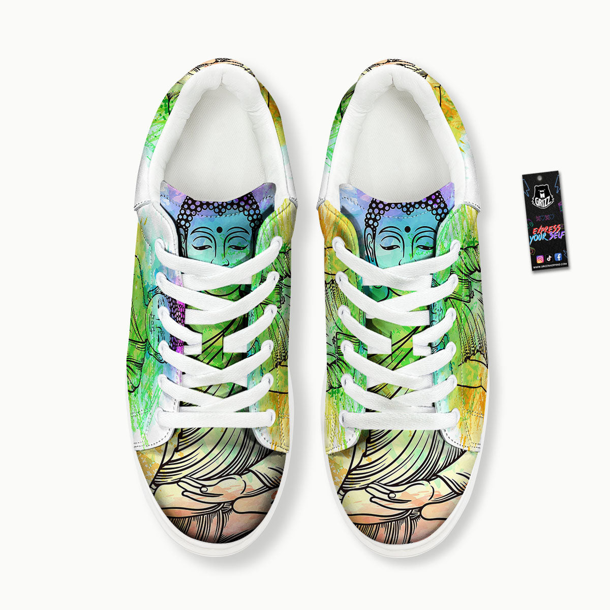 Buddha Reggae Print Platform Shoes-grizzshop