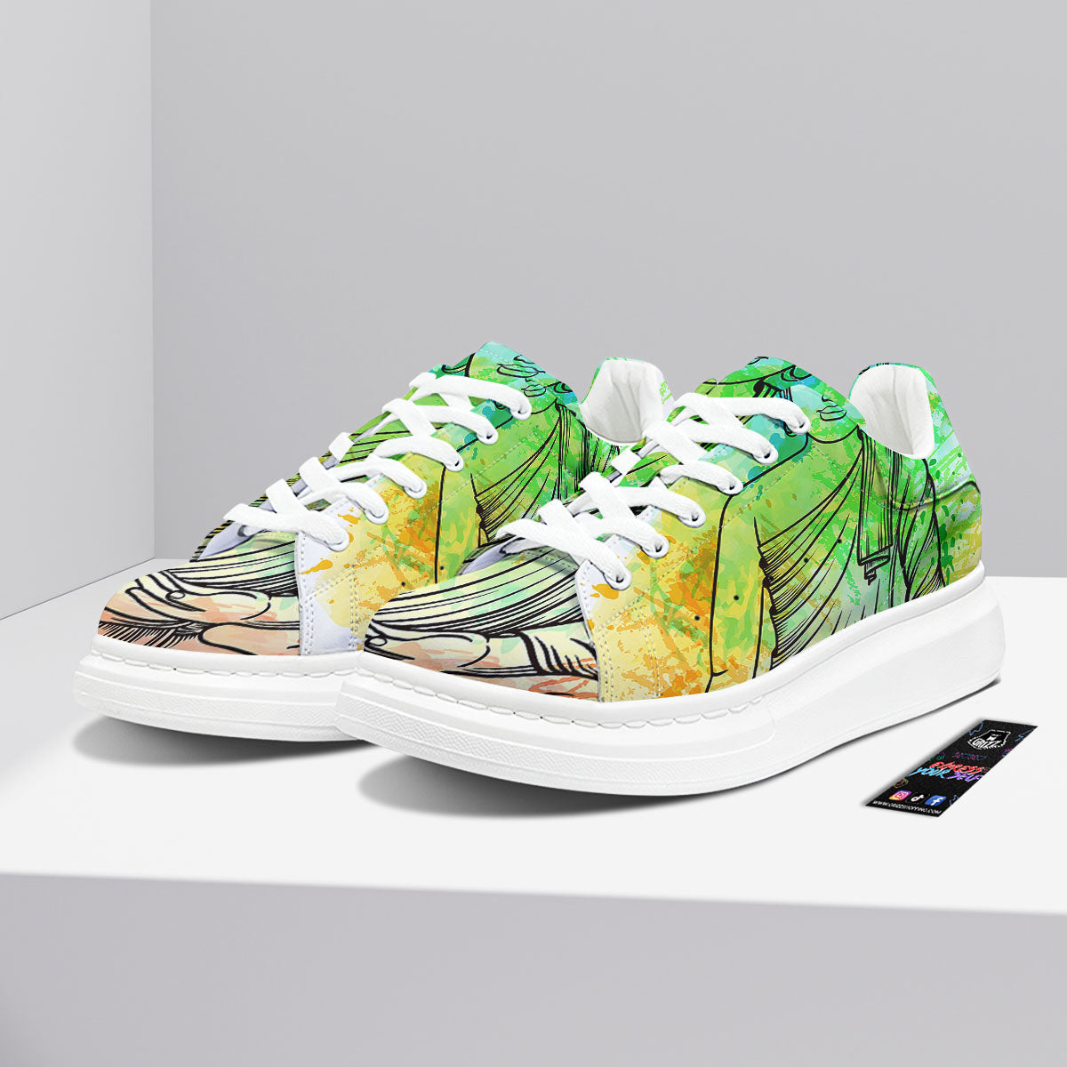 Buddha Reggae Print Platform Shoes-grizzshop