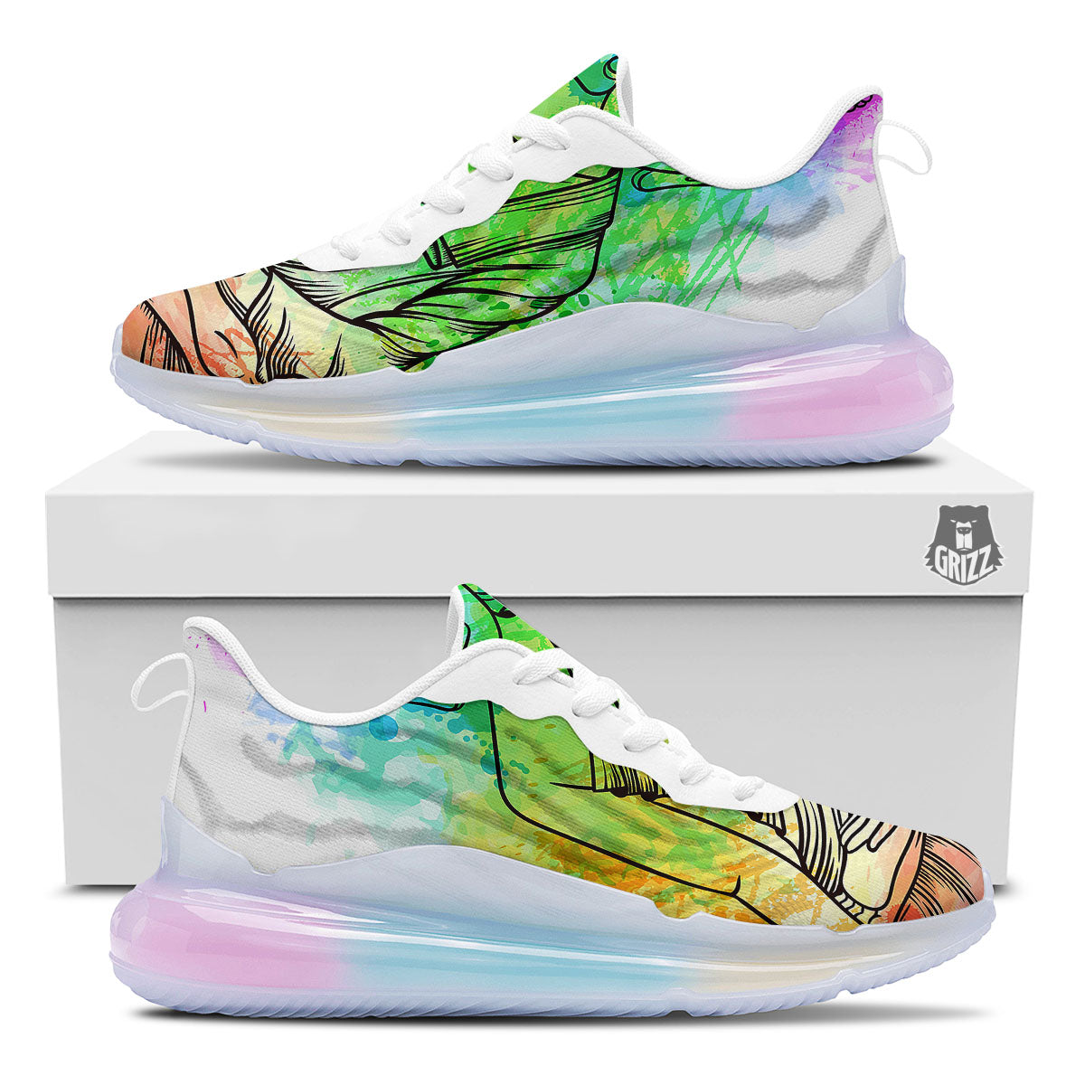 Buddha Reggae Print Running Sneakers-grizzshop