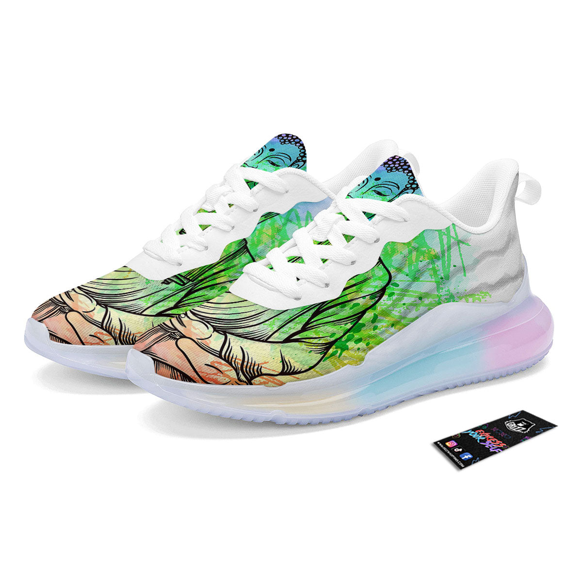 Buddha Reggae Print Running Sneakers-grizzshop
