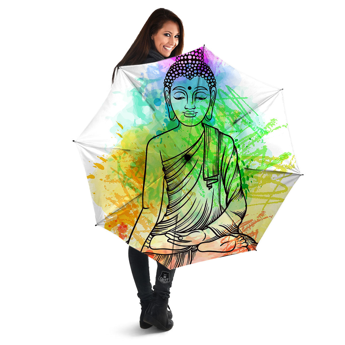 Buddha Reggae Print Umbrella-grizzshop