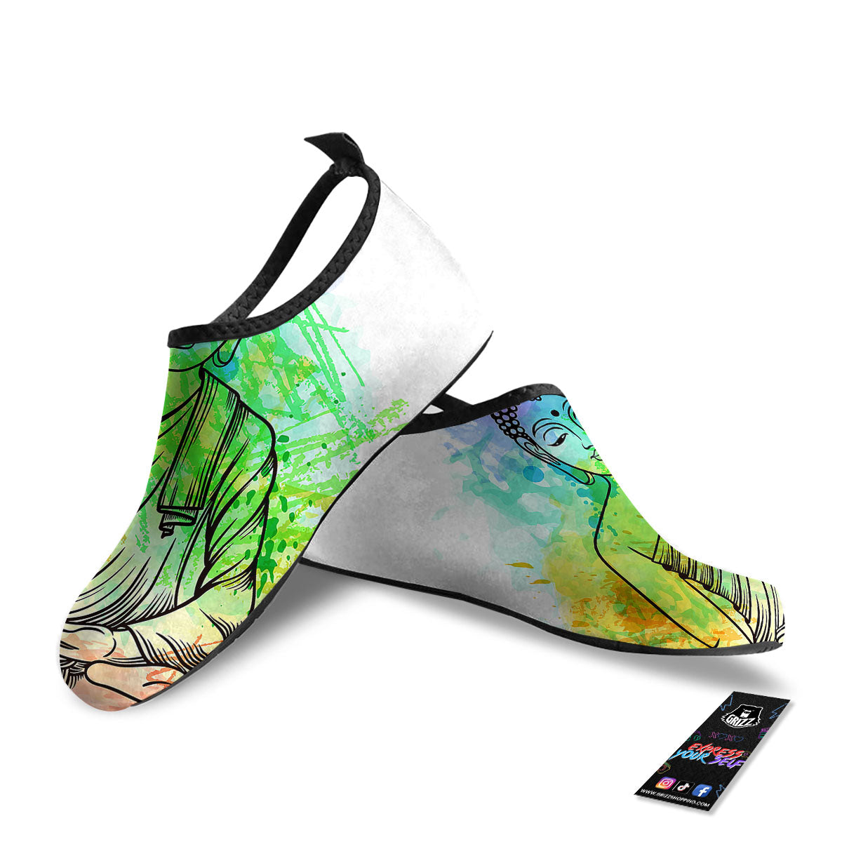 Buddha Reggae Print Water Shoes-grizzshop