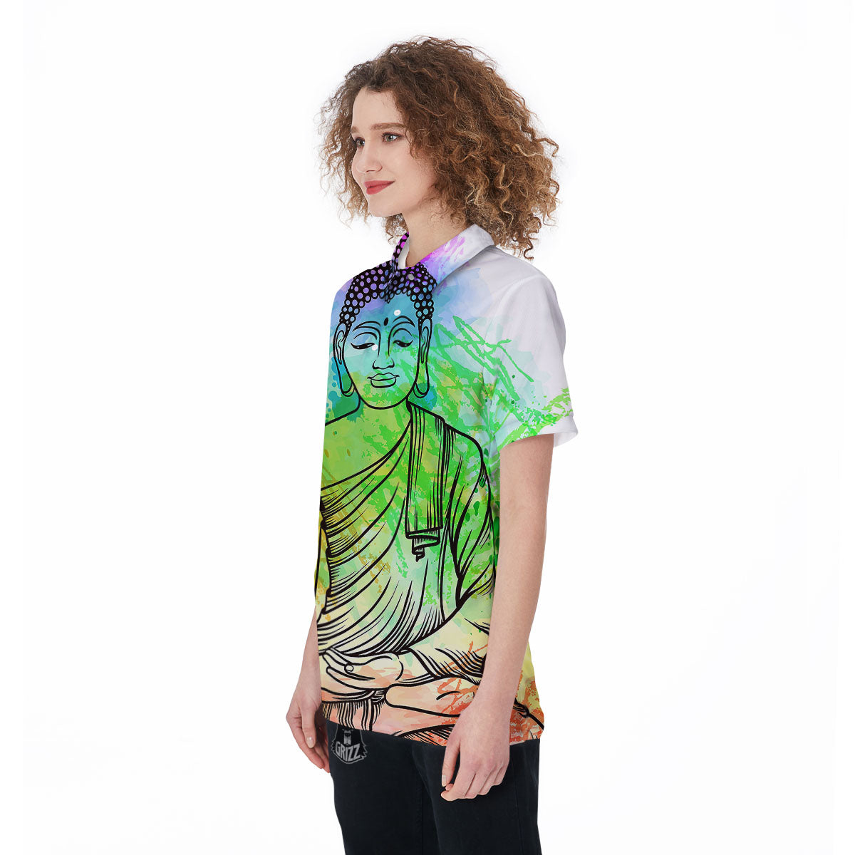 Buddha Reggae Print Women's Golf Shirts-grizzshop