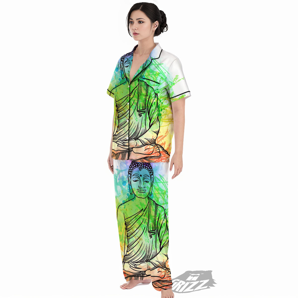 Buddha Reggae Print Women's Pajamas Set-grizzshop
