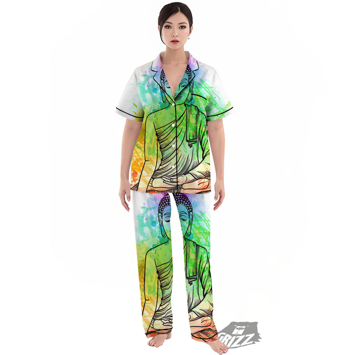 Buddha Reggae Print Women's Pajamas Set-grizzshop
