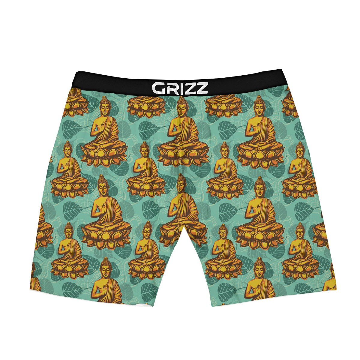 Buddha Sits On The Leaf Print Pattern Boxer Briefs-grizzshop