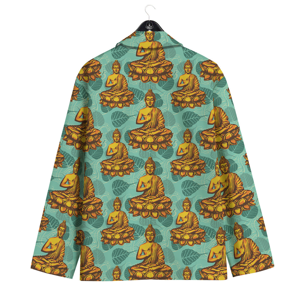 Buddha Sits On The Leaf Print Pattern Men's Sport Coat-grizzshop