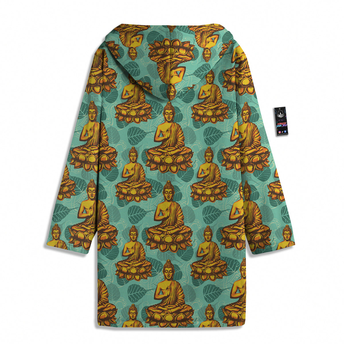Buddha Sits On The Leaf Print Pattern Men's Windbreaker Jacket-grizzshop