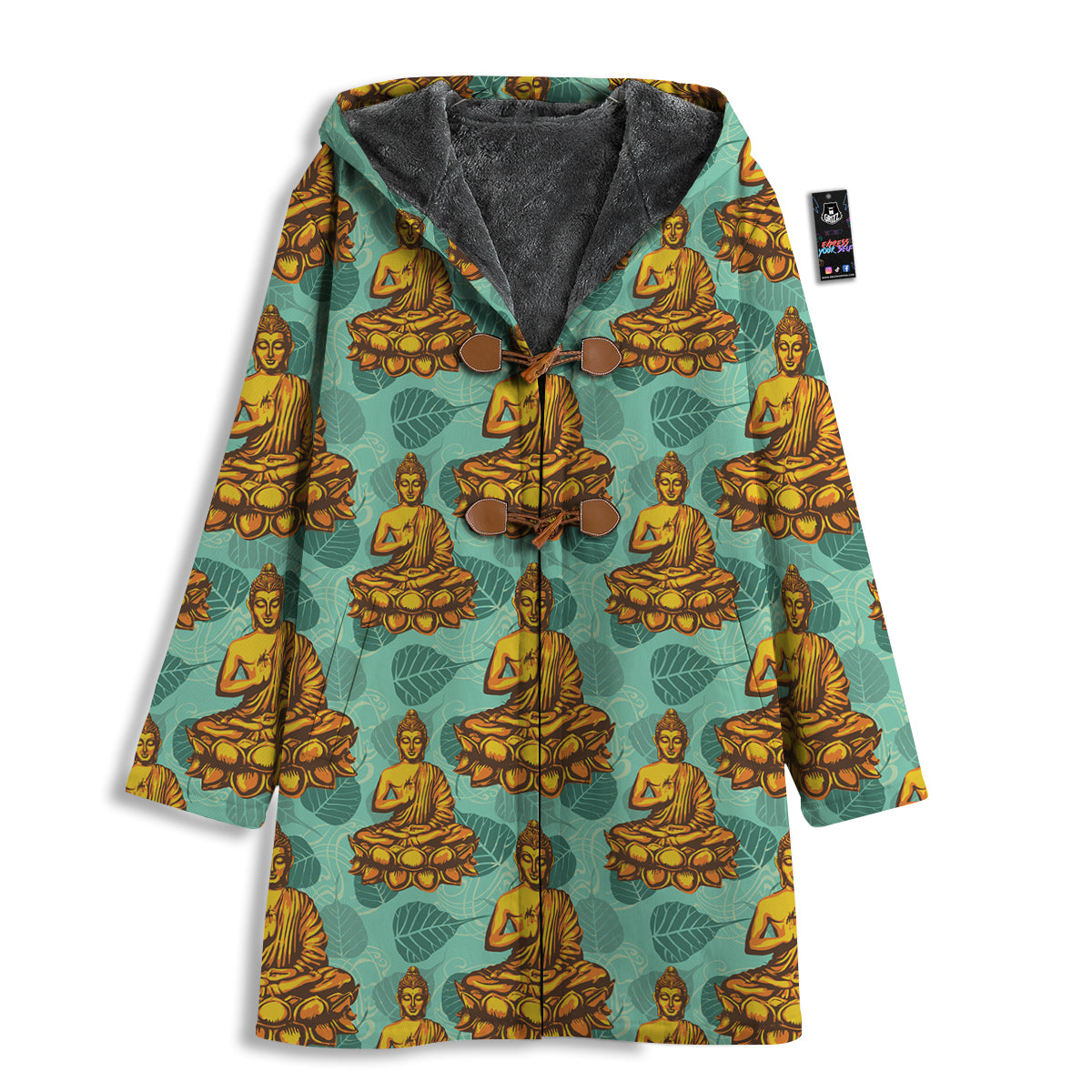 Buddha Sits On The Leaf Print Pattern Men's Windbreaker Jacket-grizzshop