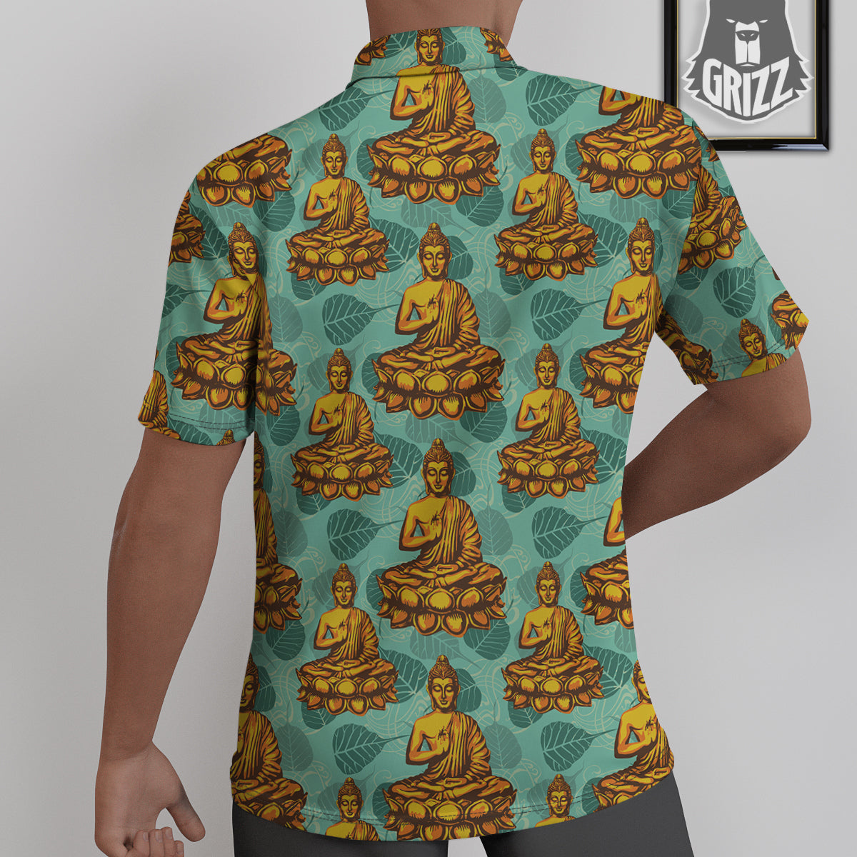 Buddha Sits On The Leaf Print Pattern Untucked Shirts-grizzshop