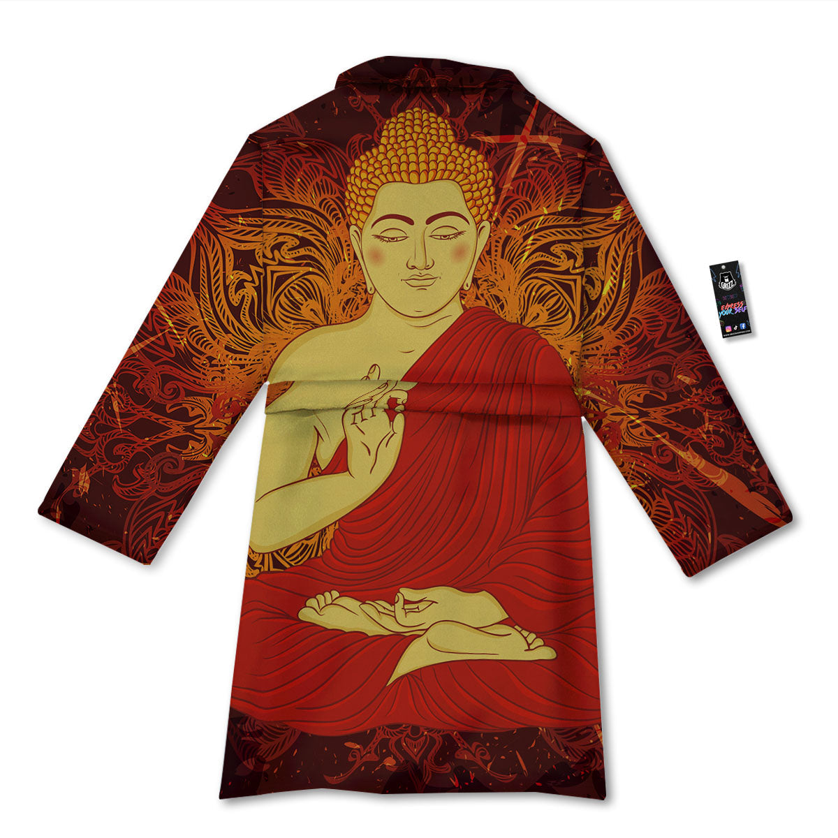 Buddha Statue Vintage Print Bathrobe-grizzshop