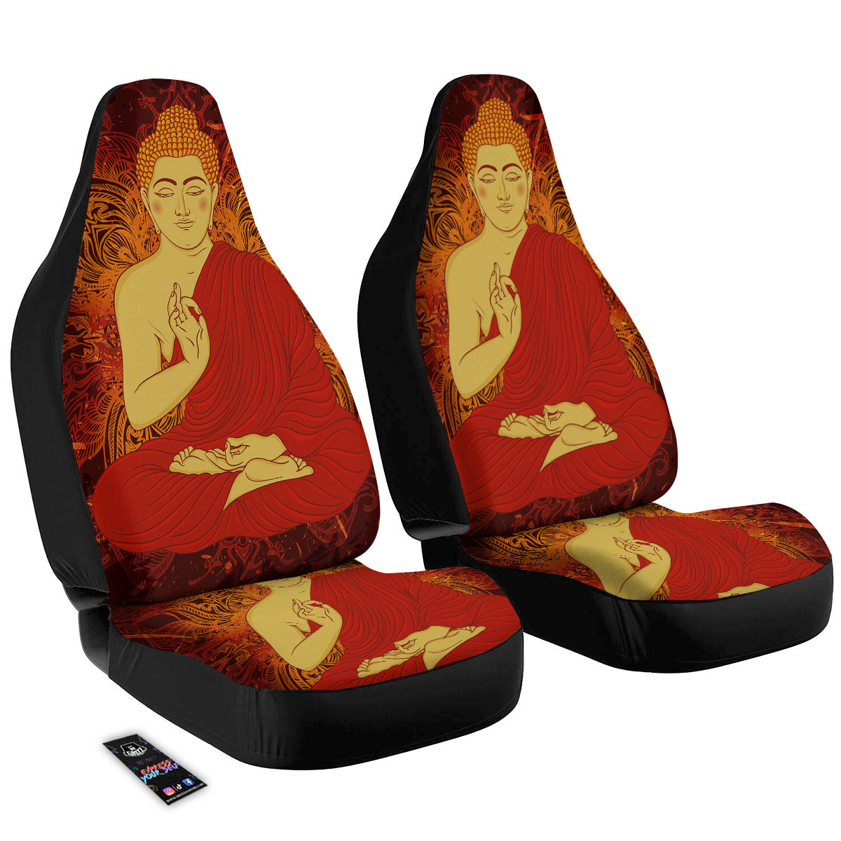 Buddha Statue Vintage Print Car Seat Covers-grizzshop