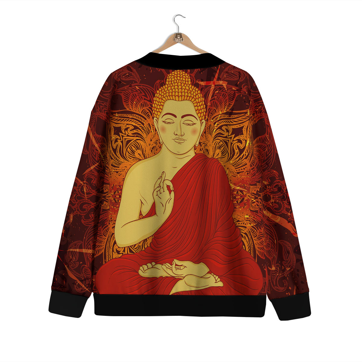 Buddha Statue Vintage Print Cardigan-grizzshop