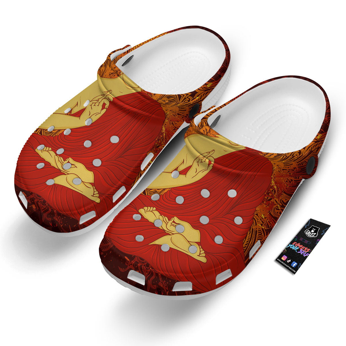Buddha Statue Vintage Print Clog-grizzshop