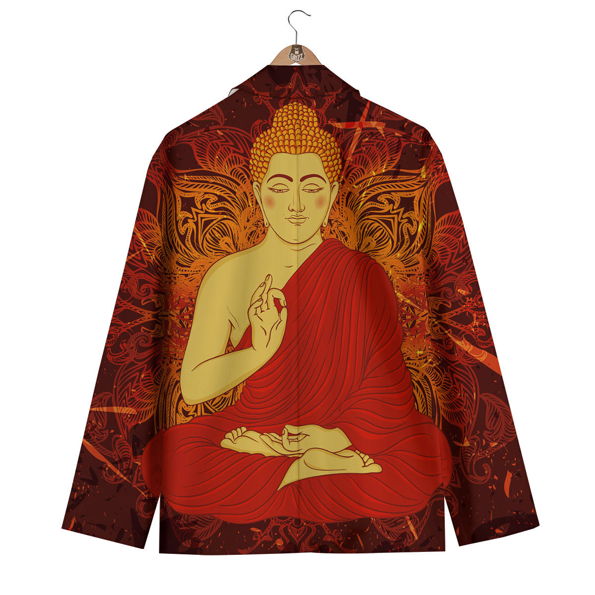 Buddha Statue Vintage Print Men's Blazer-grizzshop