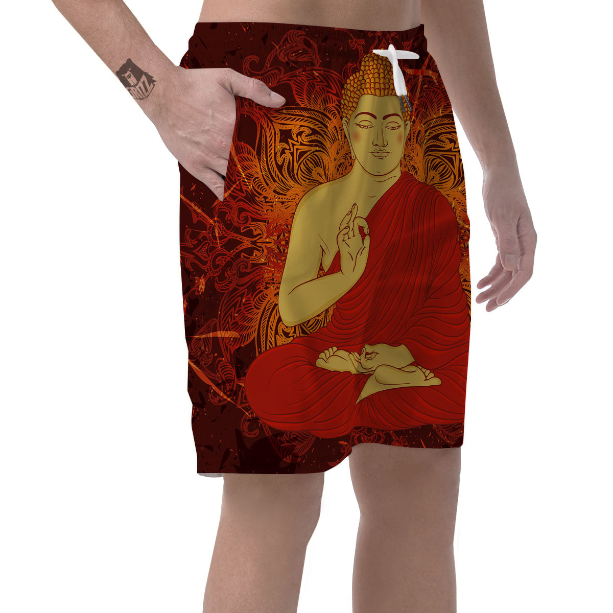 Buddha Statue Vintage Print Men's Shorts-grizzshop