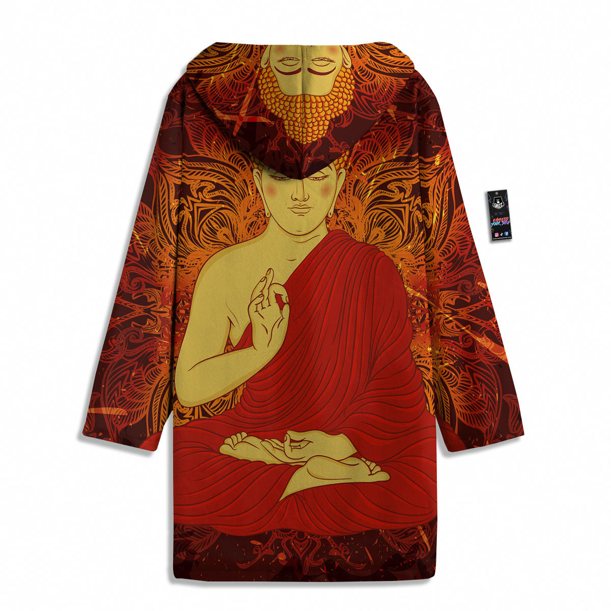 Buddha Statue Vintage Print Men's Windbreaker Jacket-grizzshop