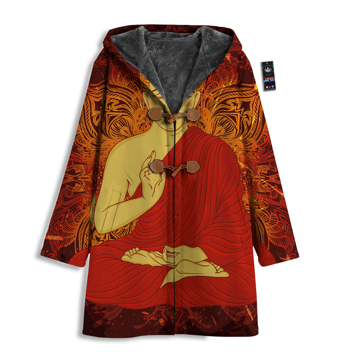 Buddha Statue Vintage Print Men's Windbreaker Jacket-grizzshop