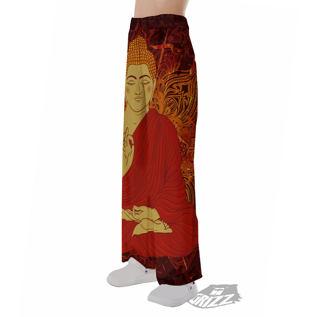 Buddha Statue Vintage Print Pajama Pants-grizzshop