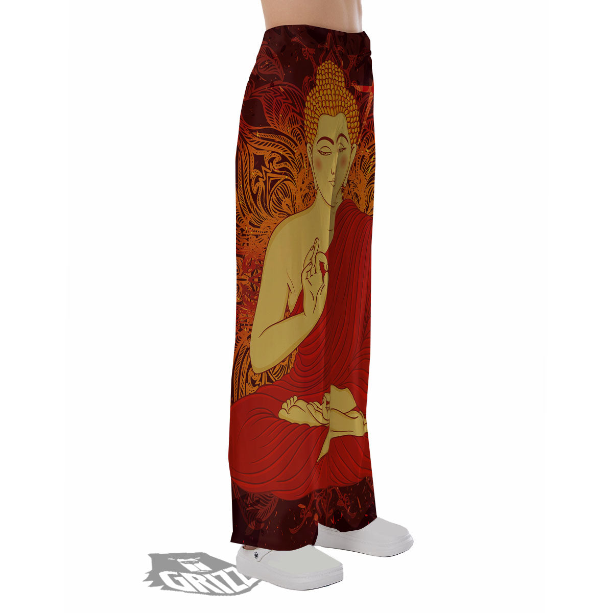 Buddha Statue Vintage Print Pajama Pants-grizzshop