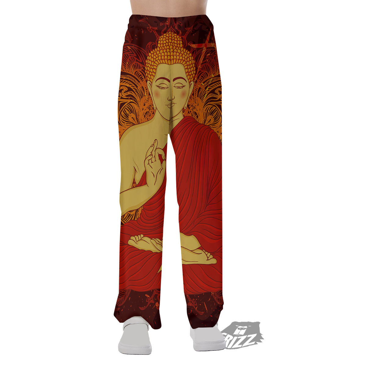Buddha Statue Vintage Print Pajama Pants-grizzshop