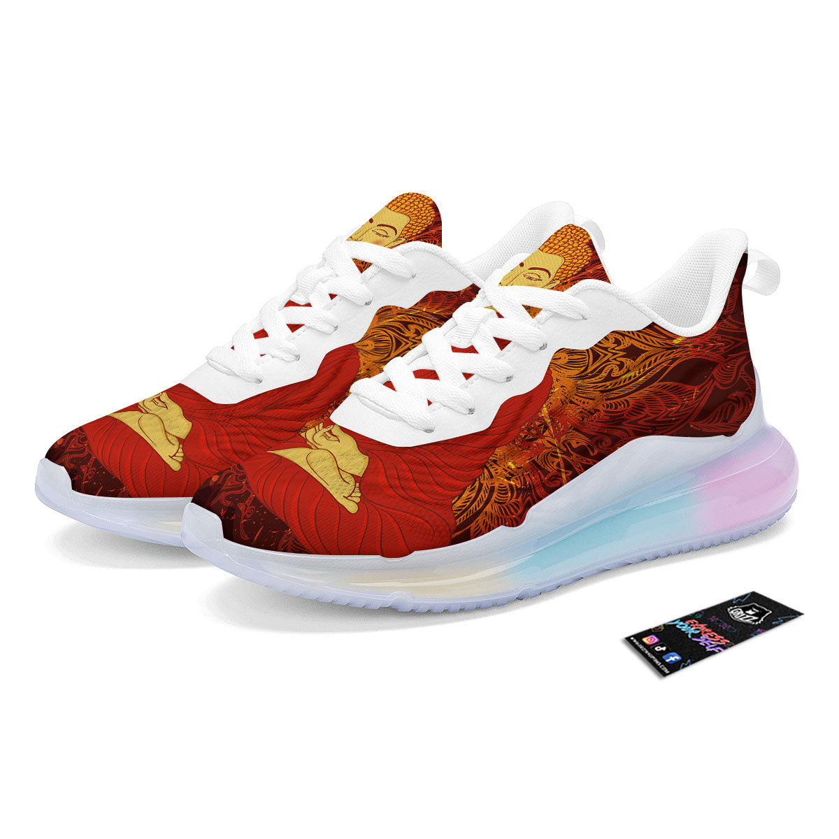 Buddha Statue Vintage Print Running Sneakers-grizzshop
