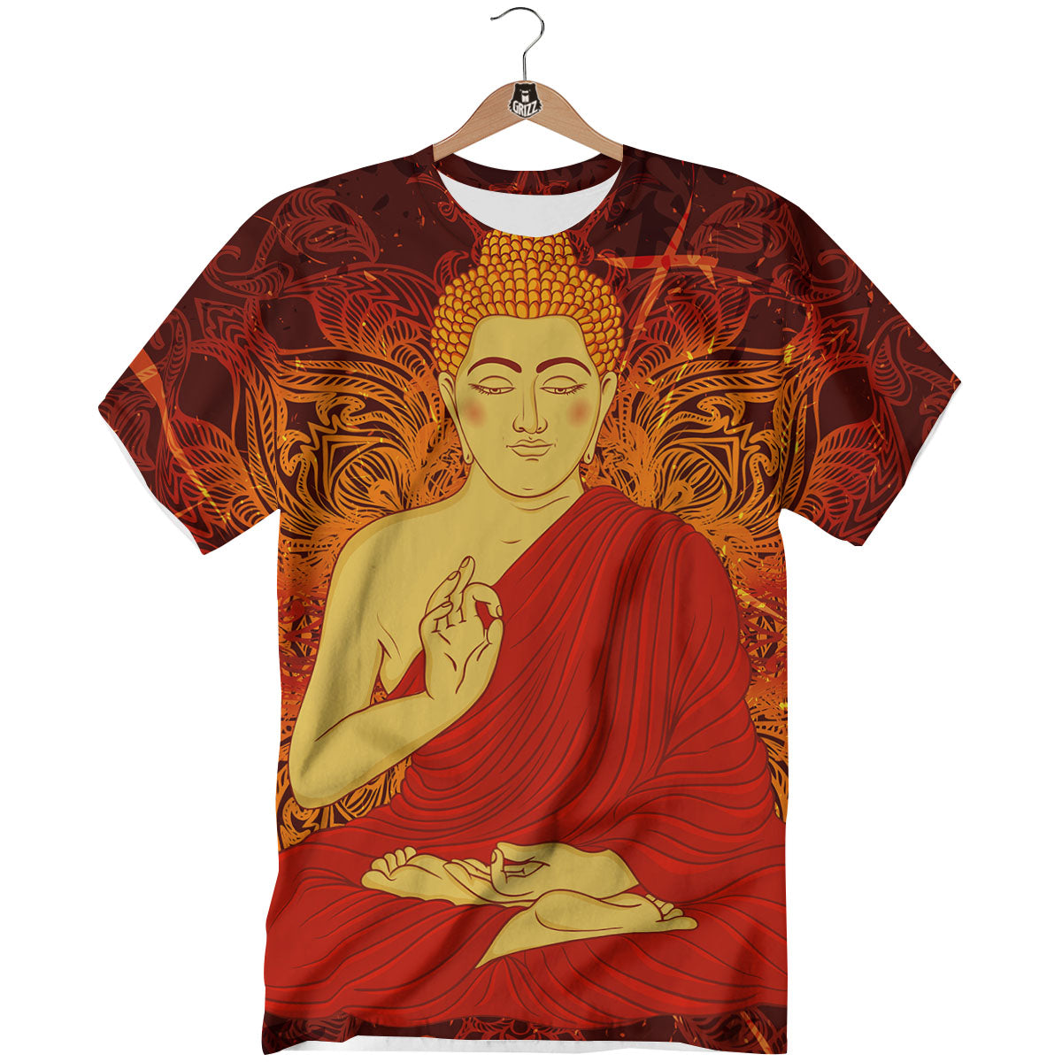 Buddha Statue Vintage Print T-Shirt-grizzshop
