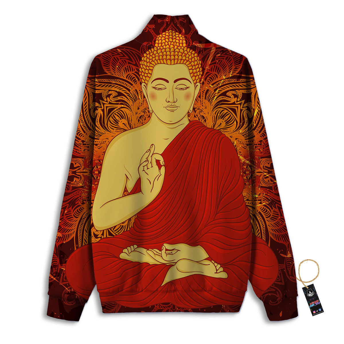 Buddha Statue Vintage Print Track Jacket-grizzshop