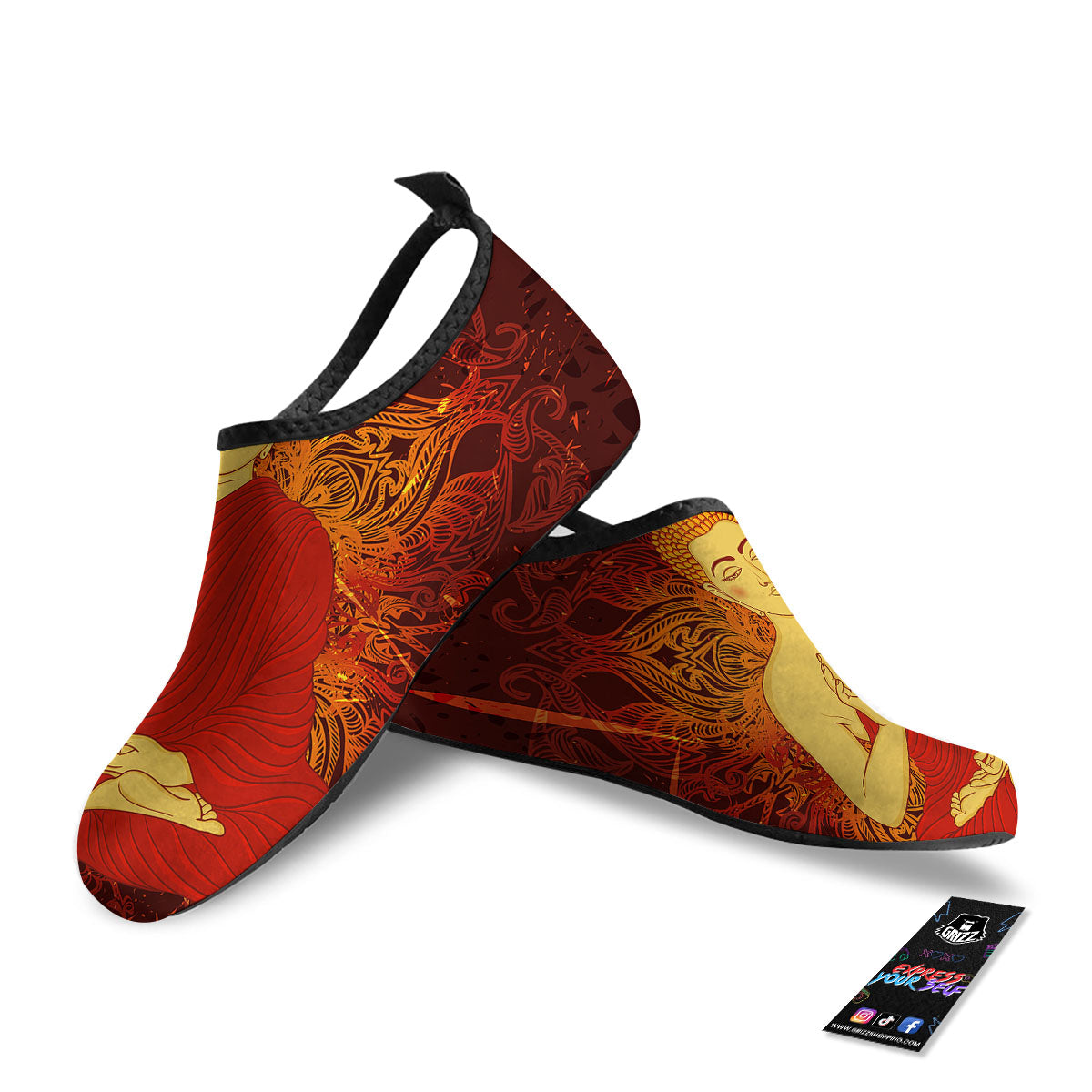 Buddha Statue Vintage Print Water Shoes-grizzshop
