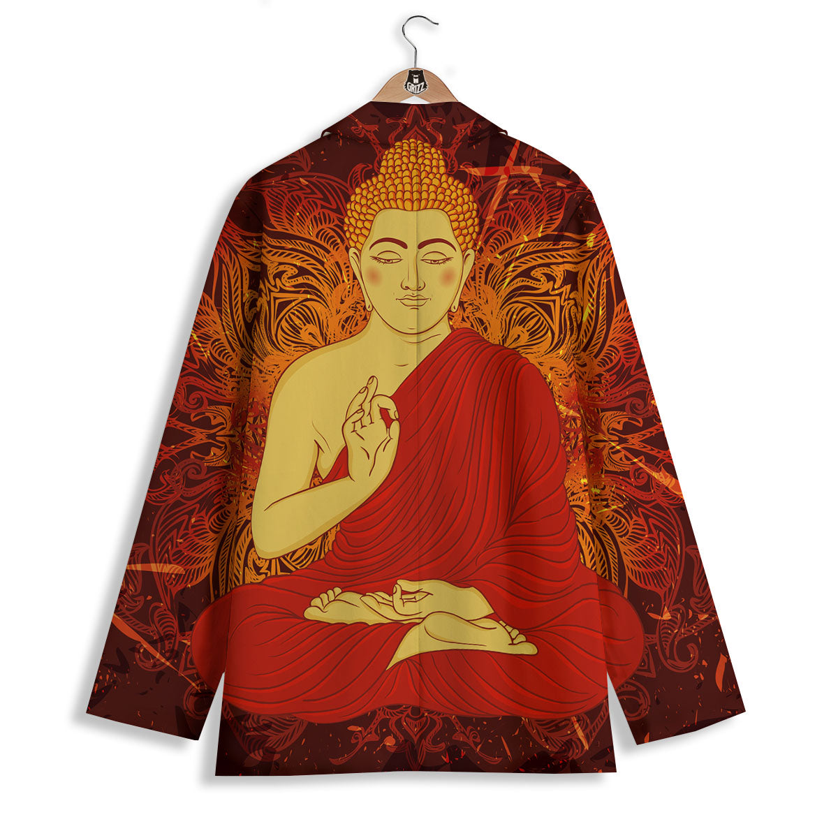 Buddha Statue Vintage Print Women's Blazer-grizzshop