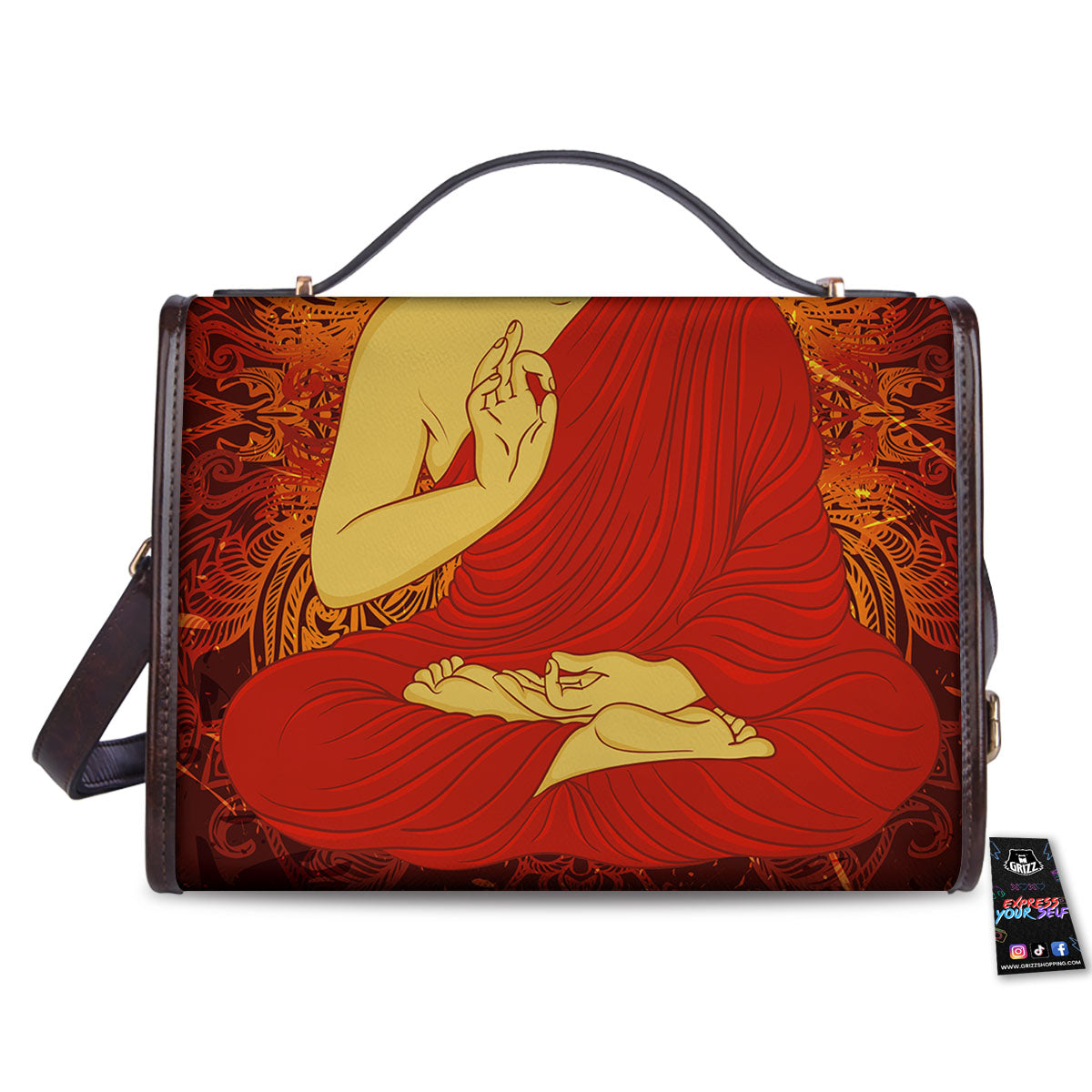 Buddha Statue Vintage Print Women's Satchel Bag-grizzshop