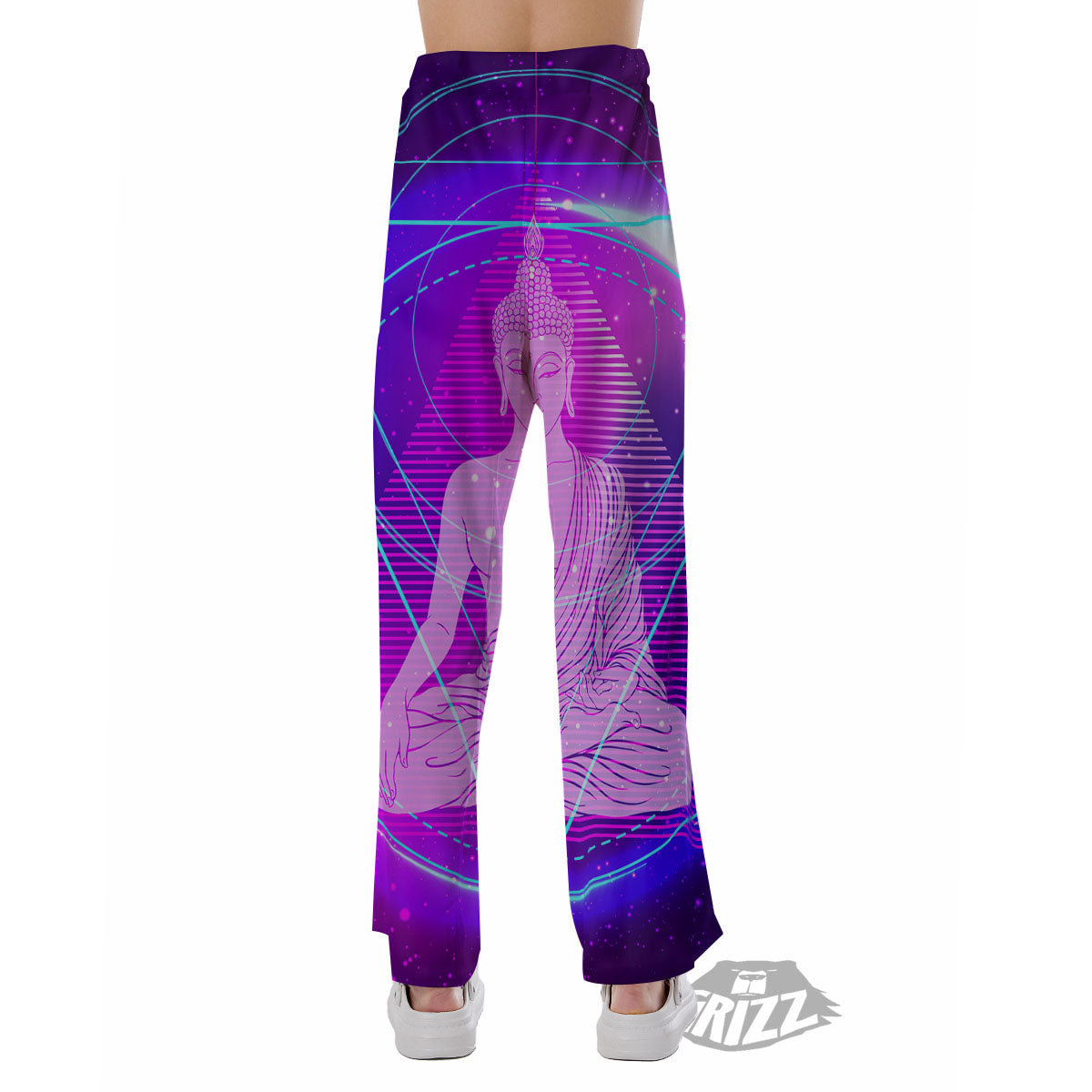 Buddha Teal And Purple Print Pajama Pants-grizzshop