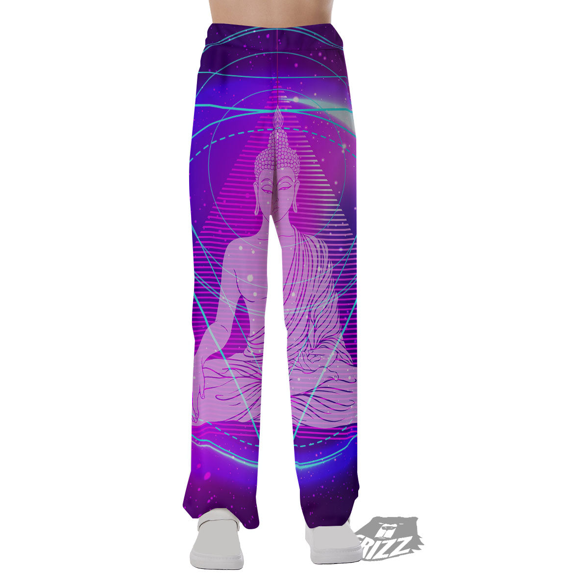 Buddha Teal And Purple Print Pajama Pants-grizzshop