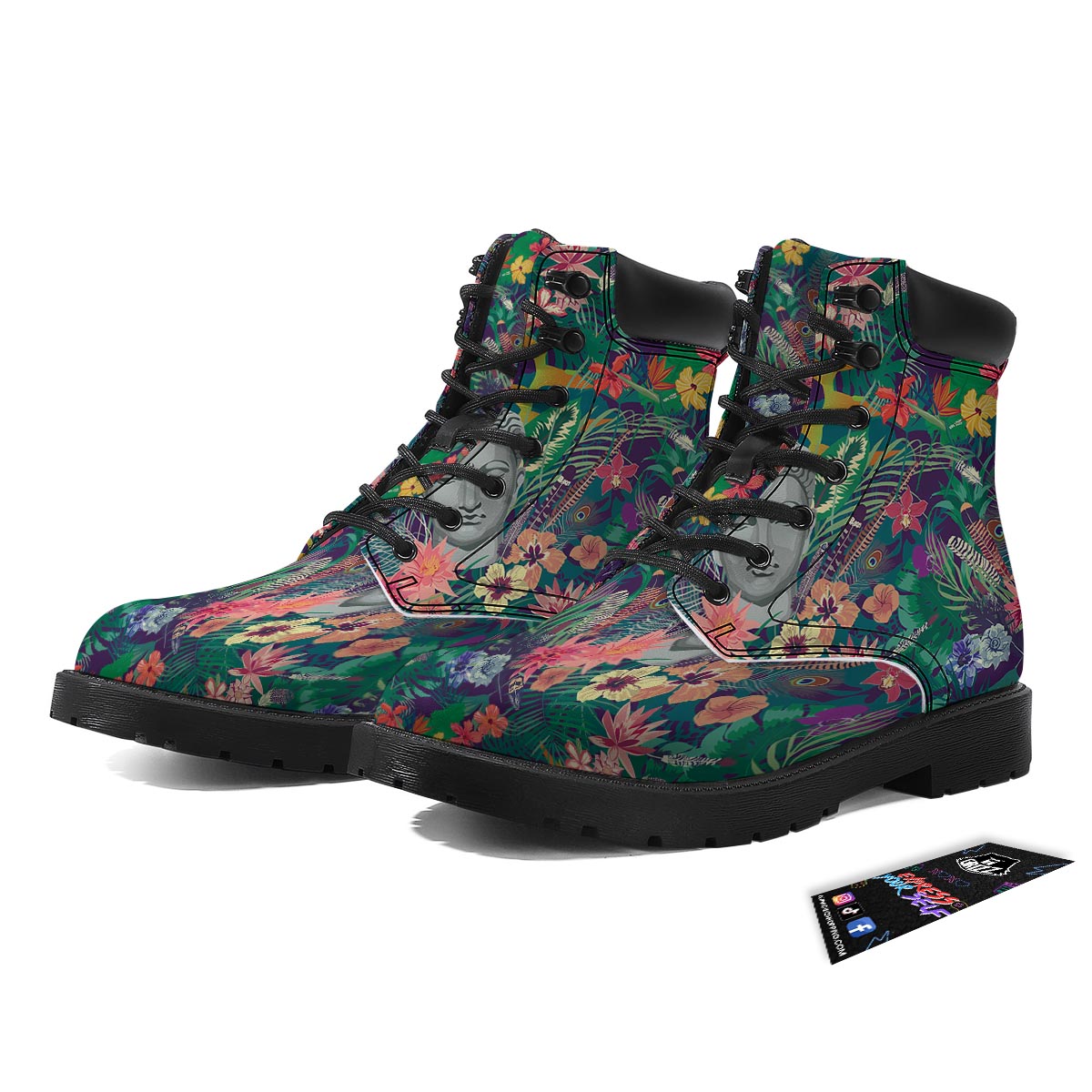 Buddha Tropical Print Pattern Boots-grizzshop