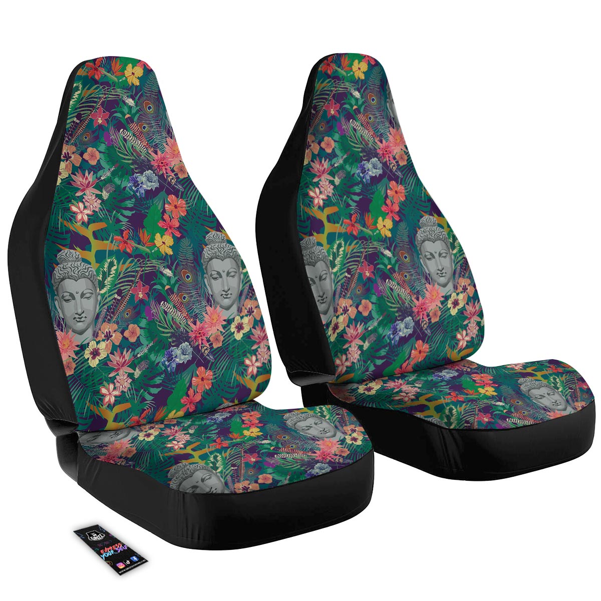 Buddha Tropical Print Pattern Car Seat Covers-grizzshop