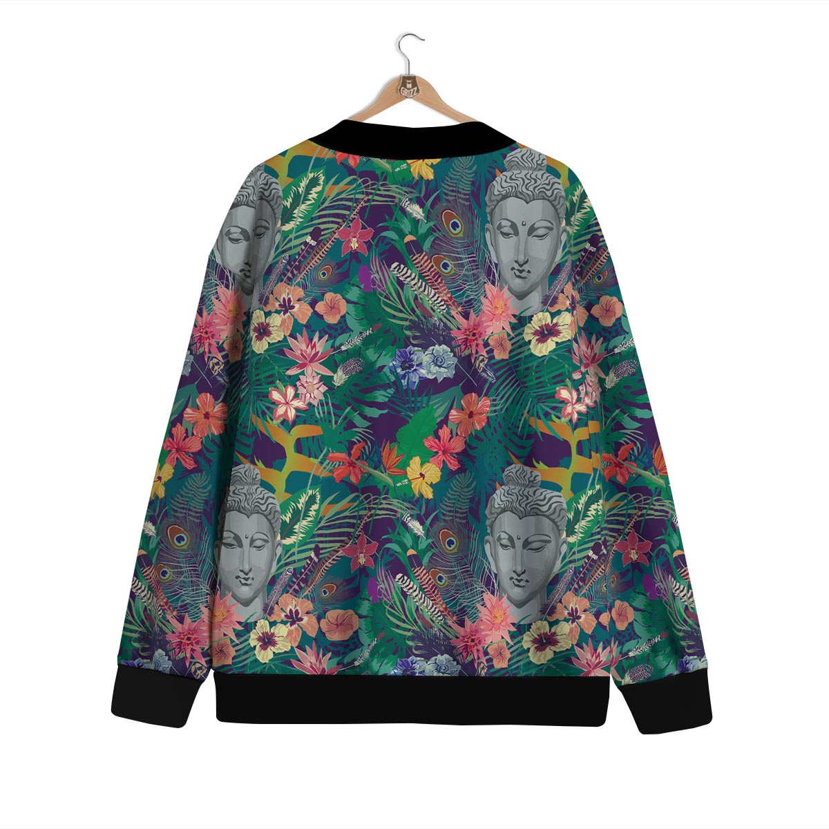 Buddha Tropical Print Pattern Cardigan-grizzshop