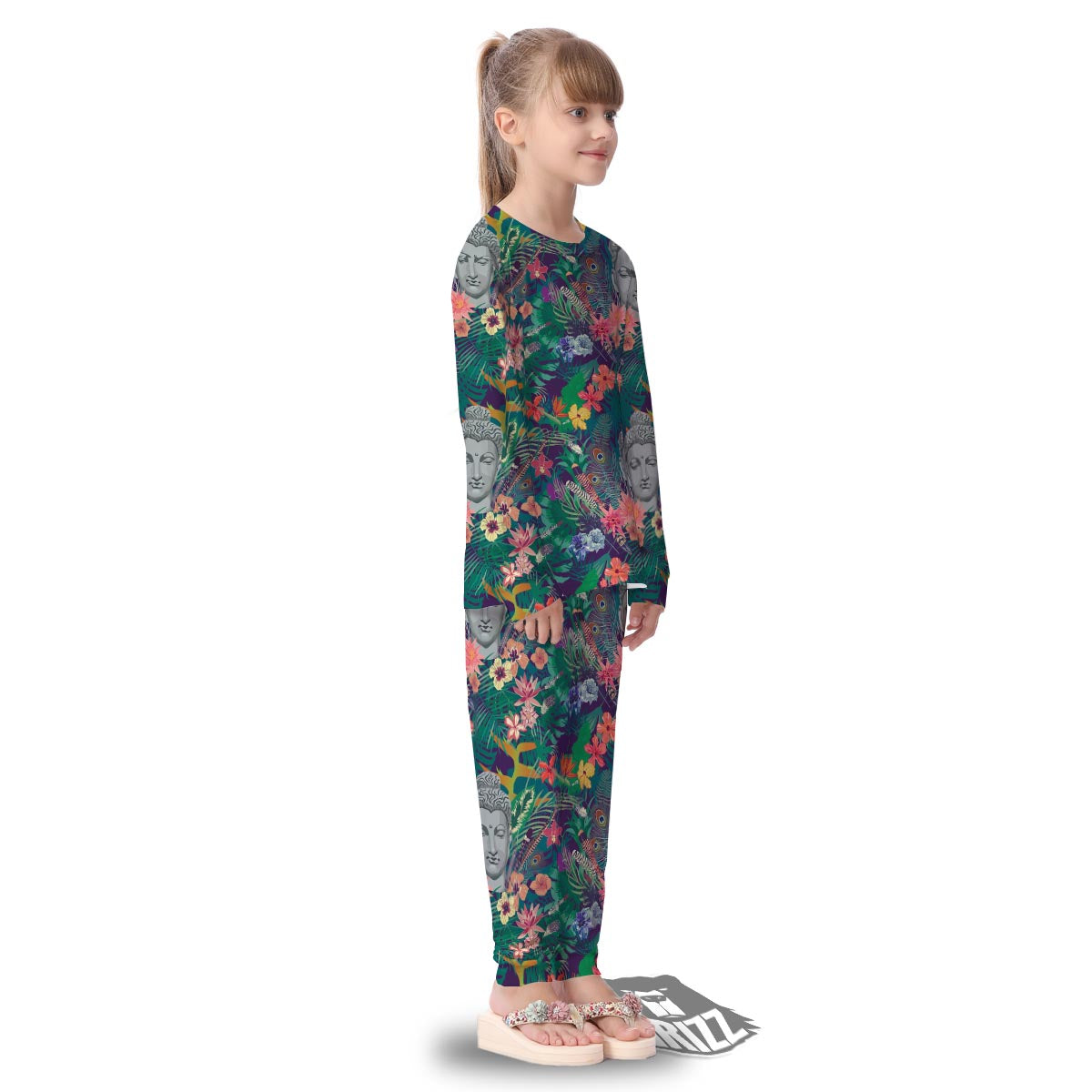 Buddha Tropical Print Pattern Kid's Pajamas-grizzshop