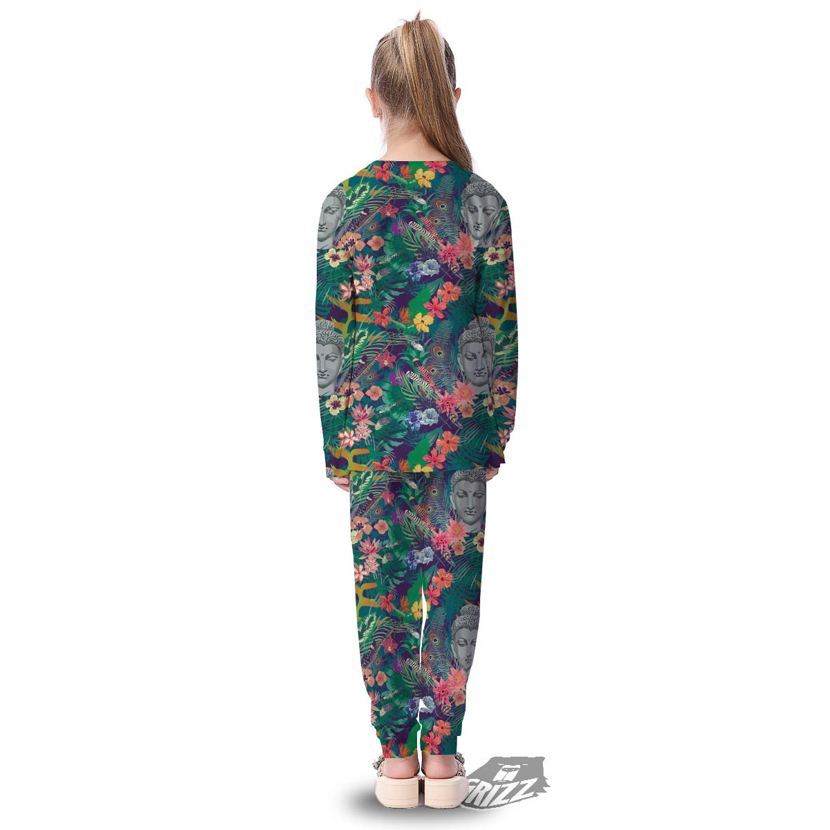 Buddha Tropical Print Pattern Kid's Pajamas-grizzshop