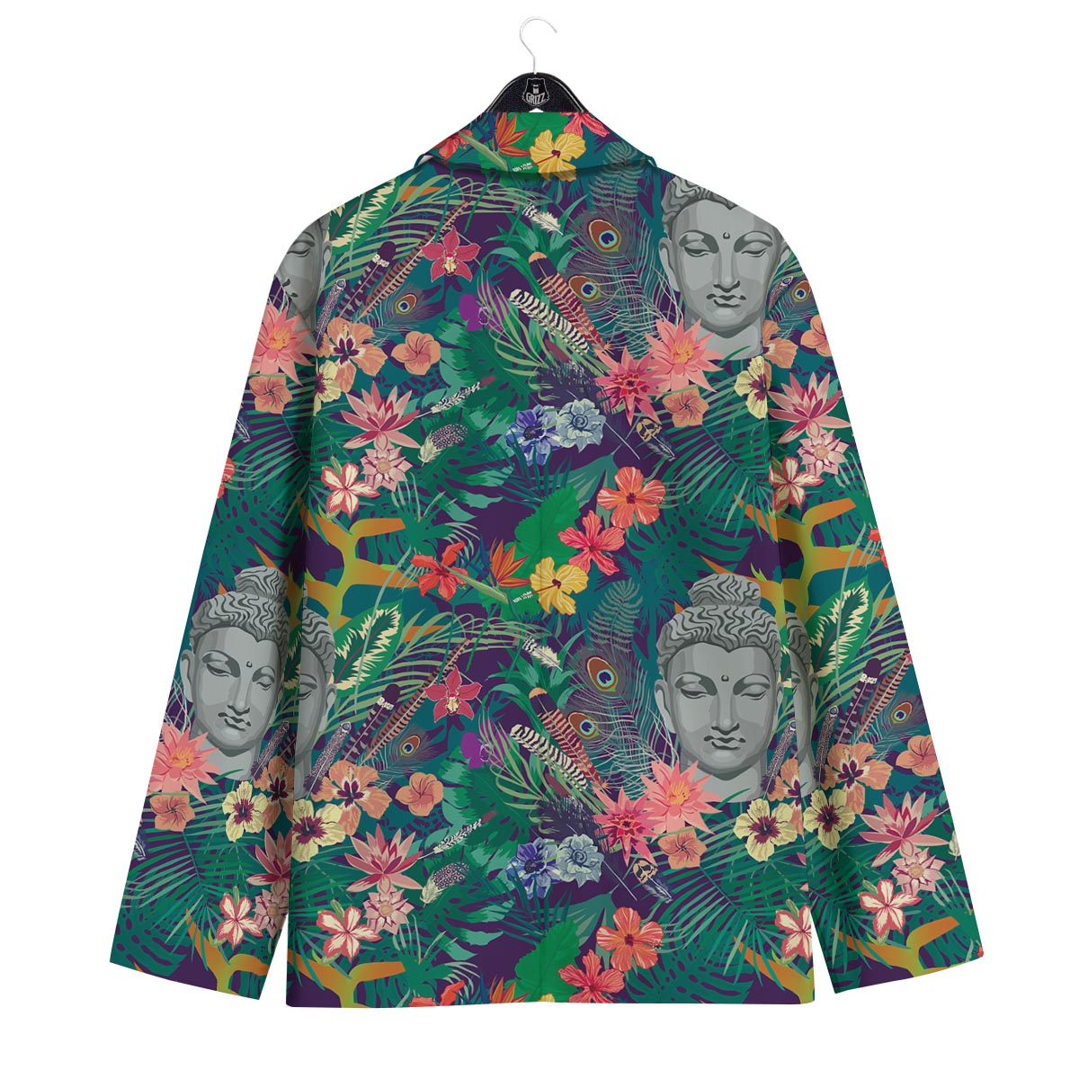 Buddha Tropical Print Pattern Men's Sport Coat-grizzshop