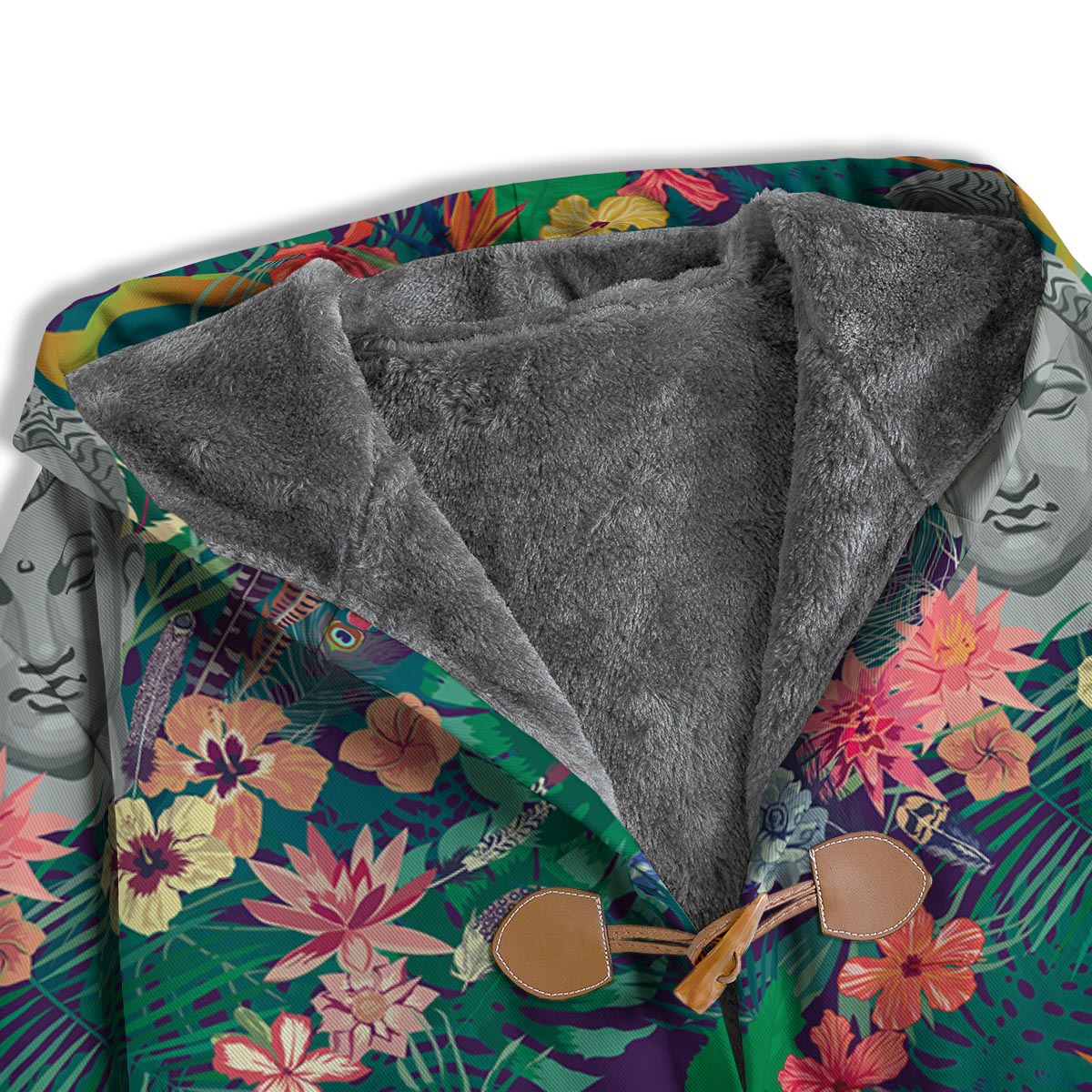 Buddha Tropical Print Pattern Men's Windbreaker Jacket-grizzshop