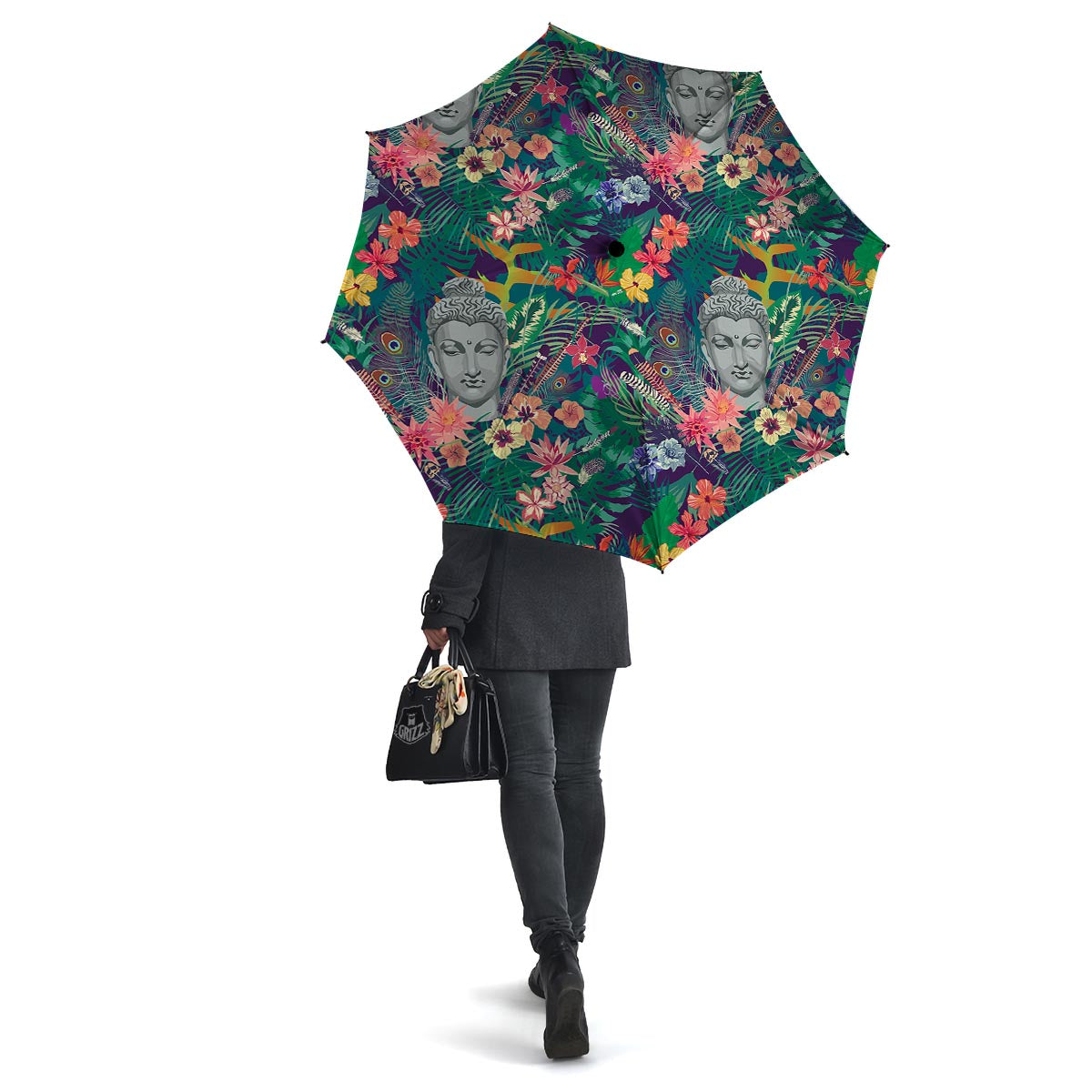 Buddha Tropical Print Pattern Umbrella-grizzshop