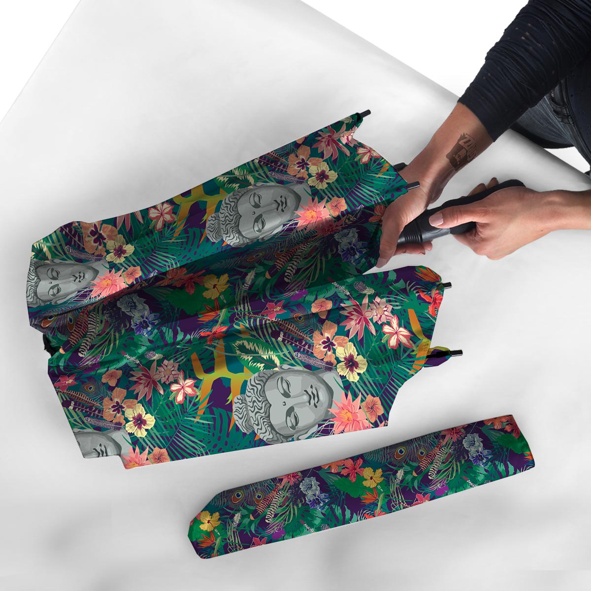 Buddha Tropical Print Pattern Umbrella-grizzshop